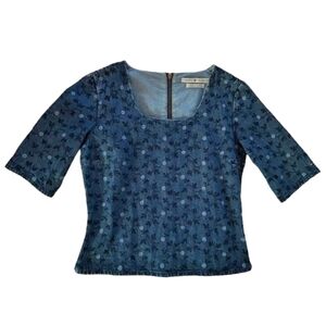Vintage Y2K Tommy Hilfiger Blue Denim Embroidered Western Top - Women’s 10